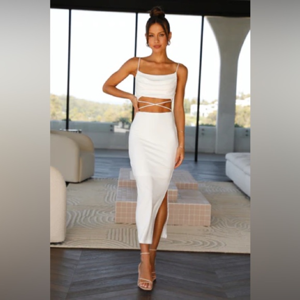 Hello Molly Livin Bright White Maxi Dress, Size Small